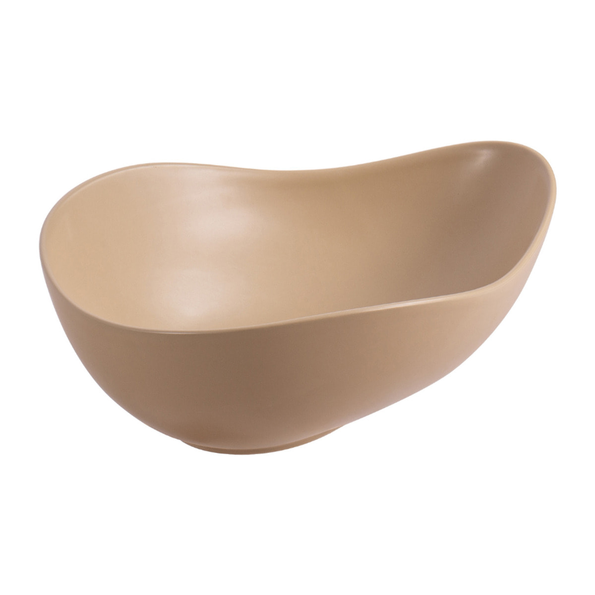 Vasque à poser design asymétrique 50,5 x 38 x 19 cm sans trop-plein moka mat PixL (CEPX5038MOM)