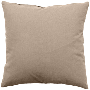 Coussin déhoussable uni en coton - Naturel