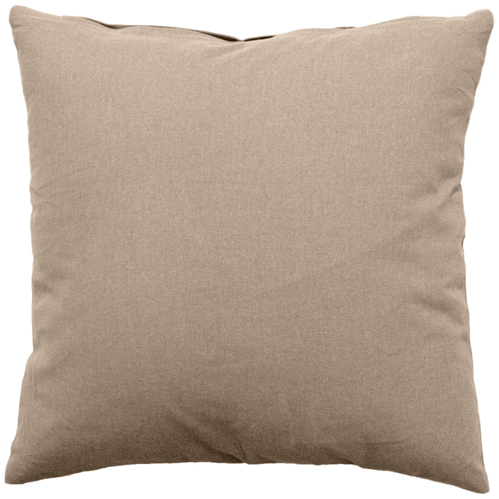 Coussin déhoussable uni en coton - Naturel
