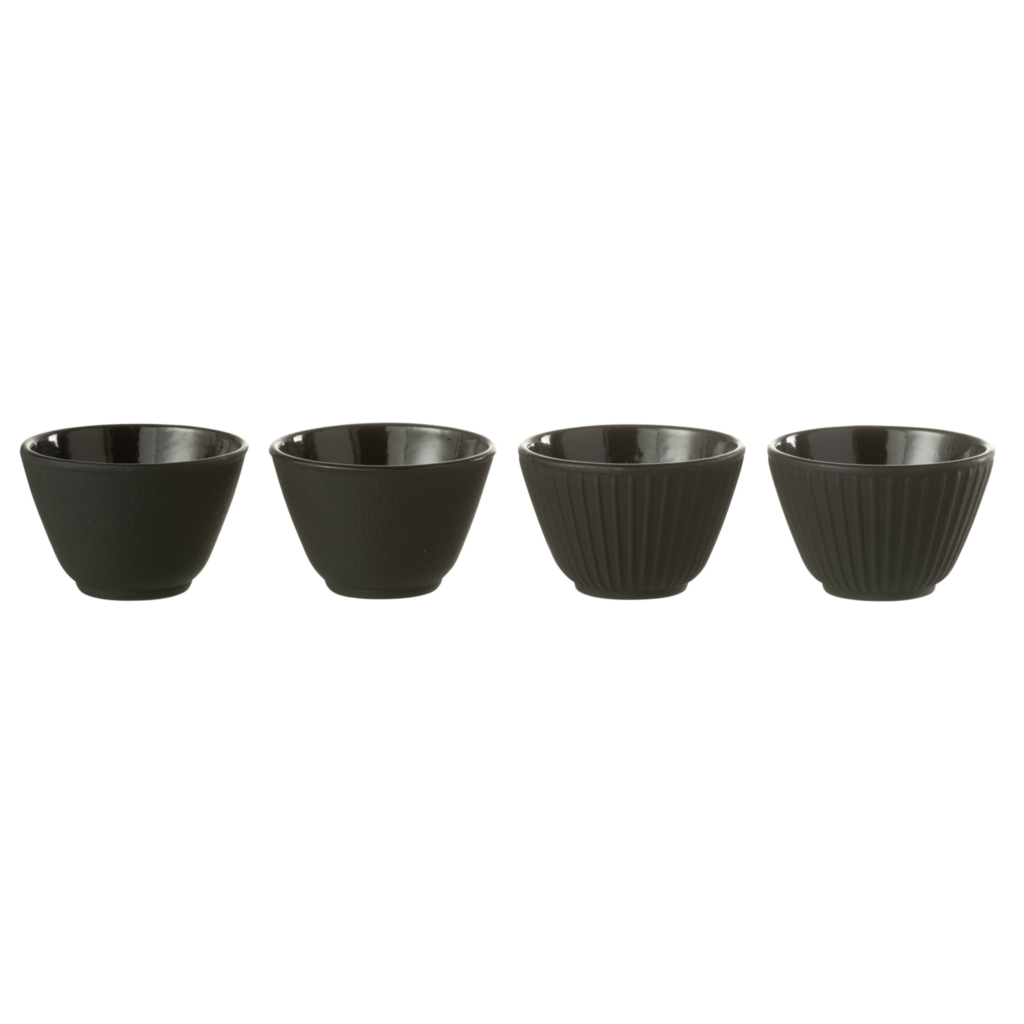 J-Line Boite 2 Tasse A The Metal Noir Assortiment De 2