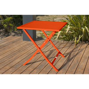 MARIUS - Table de jardin pliante en aluminium orange