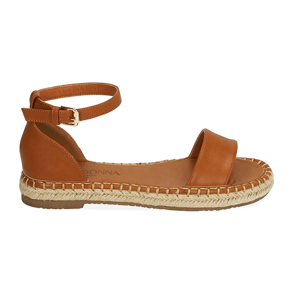 Sandalias planas color coñac