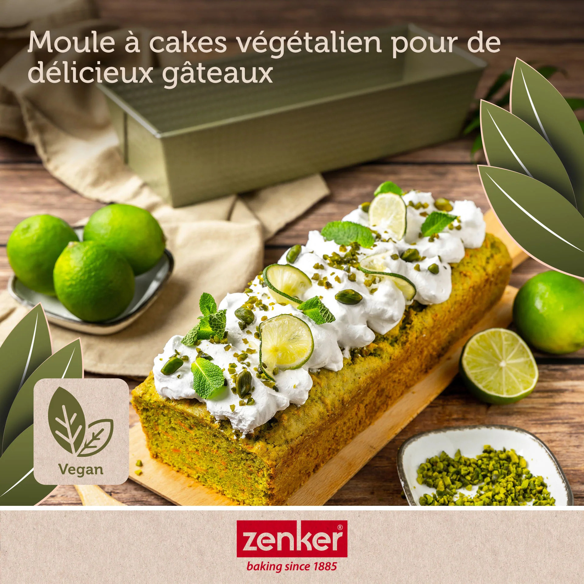 Set de 4 ustensiles de pâtisserie moule à gâteau 2 bols et spatule Zenker Green Vision