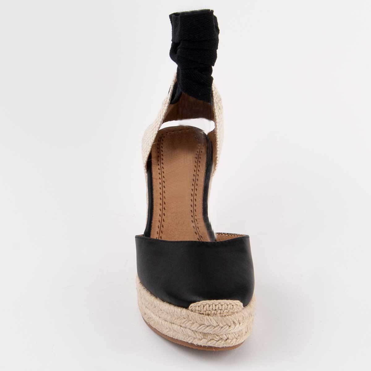 Alpargata De Cuña - Negro - Altura: 10 Cm