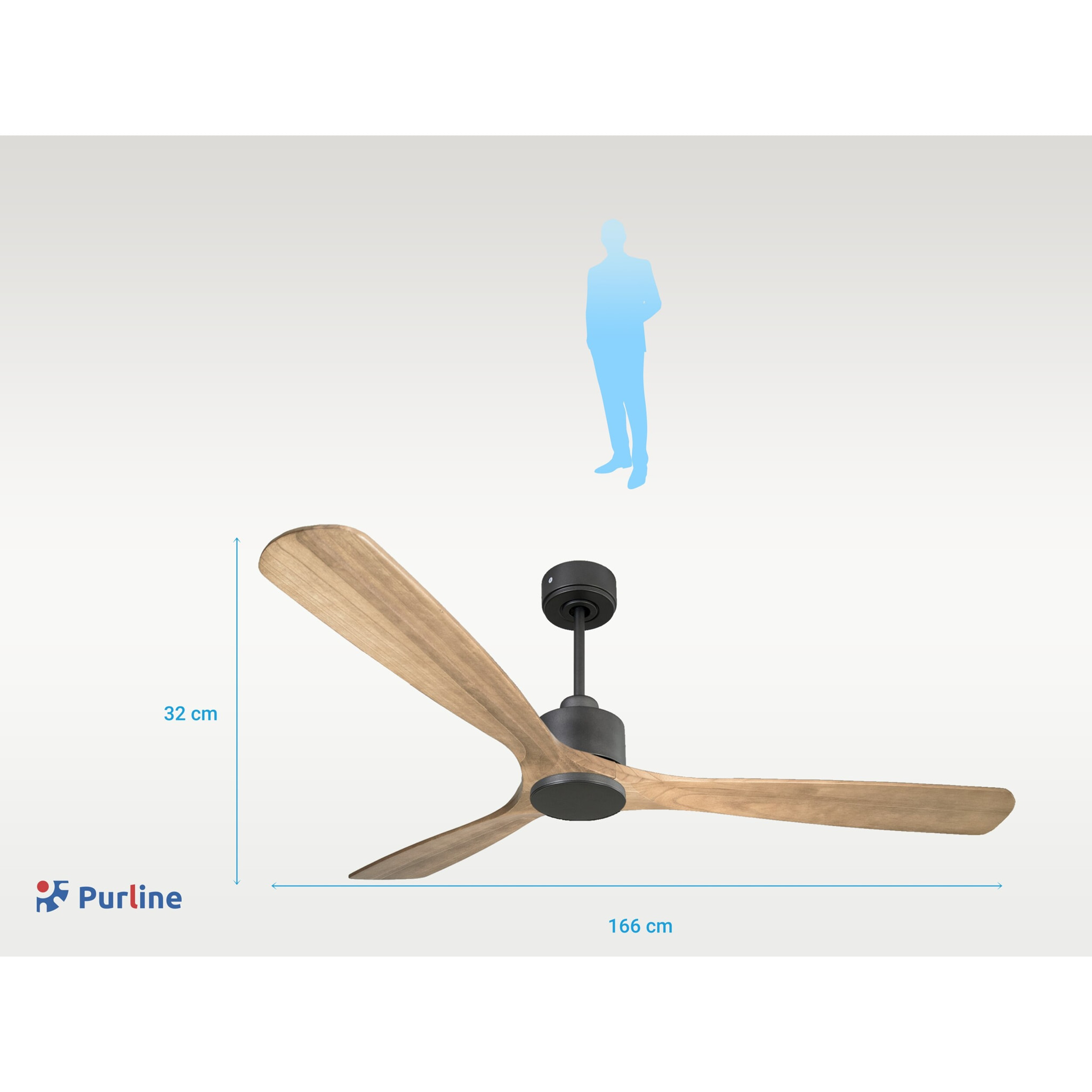 Ventilateur de plafond Réversible  Thermostat Wifi Moteur à courant continu Toits en pente Télécommande Hypersilence Mémoire