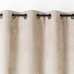 Rideau thermique et phonique velours chenille - Blanc cassé