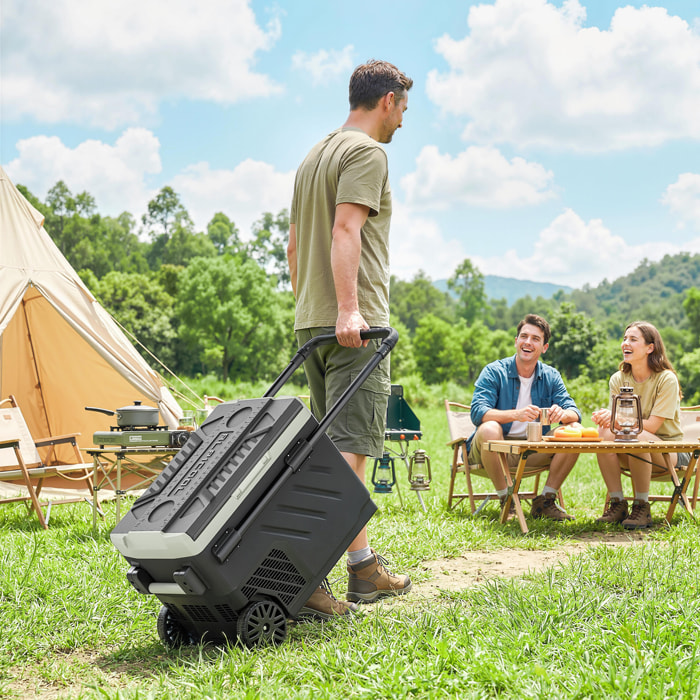 Glacière électrique portable 40L compresseur 2 zones poignée télescopique noir