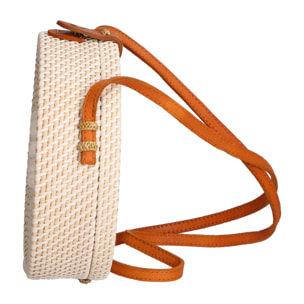 Borsa a tracolla da Donna Jessica in Paglia Intrecciata a mano Prodotto Vegano 20x20x10 cm