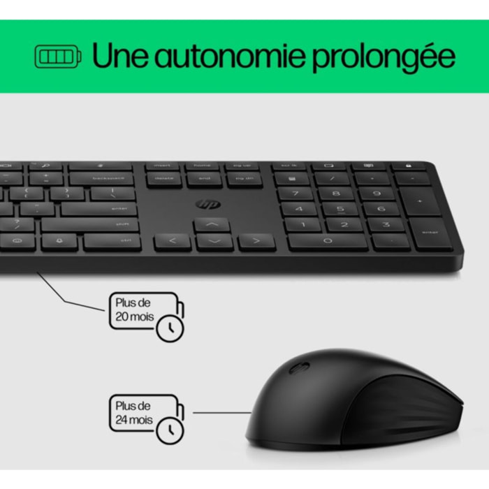 Clavier + Souris HP 650 Noir sans fil