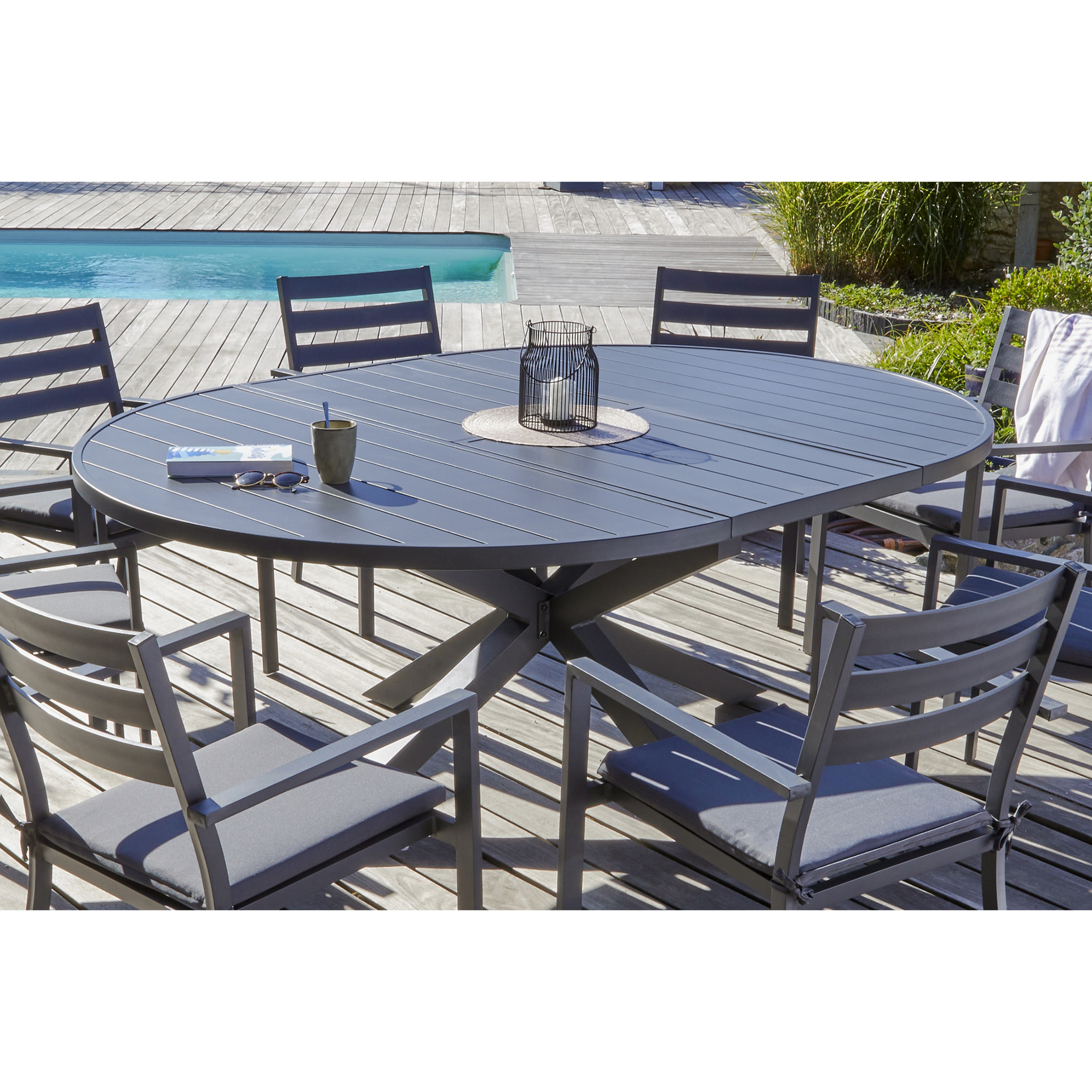 PELOSA - Table de jardin 8 places en aluminium