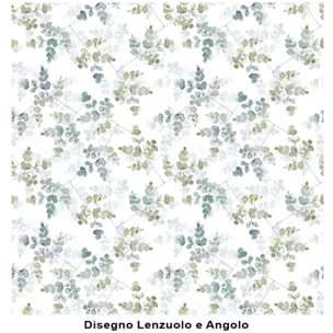 Lenzuolo superiore PETALO VERDE 100% Cotone e Made in Italy floreale primavera