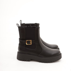 STIVALETTO ELASTICI BASSO FIBBIA CHOCOLA' NERO