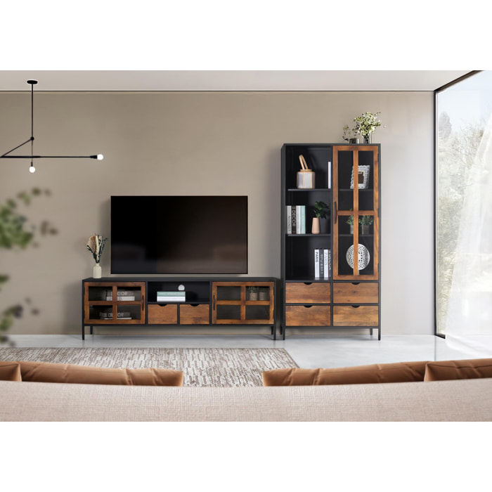 Mueble TV de Madera de Mango 180 Cm Estilo Industrial