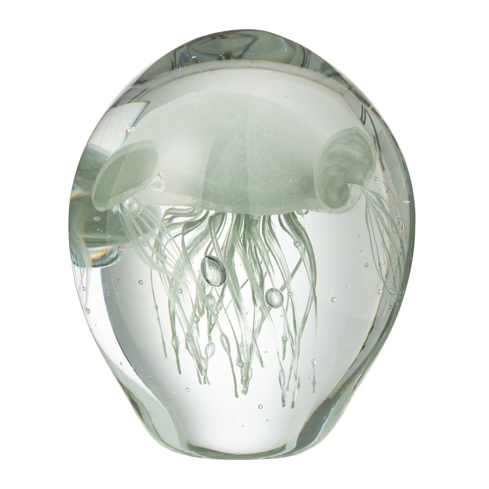 J-Line presse-papier Calypso - verre - transparent/vert - small