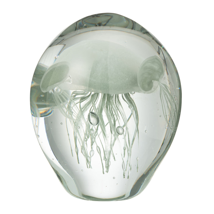 J-Line presse-papier Calypso - verre - transparent/vert - small