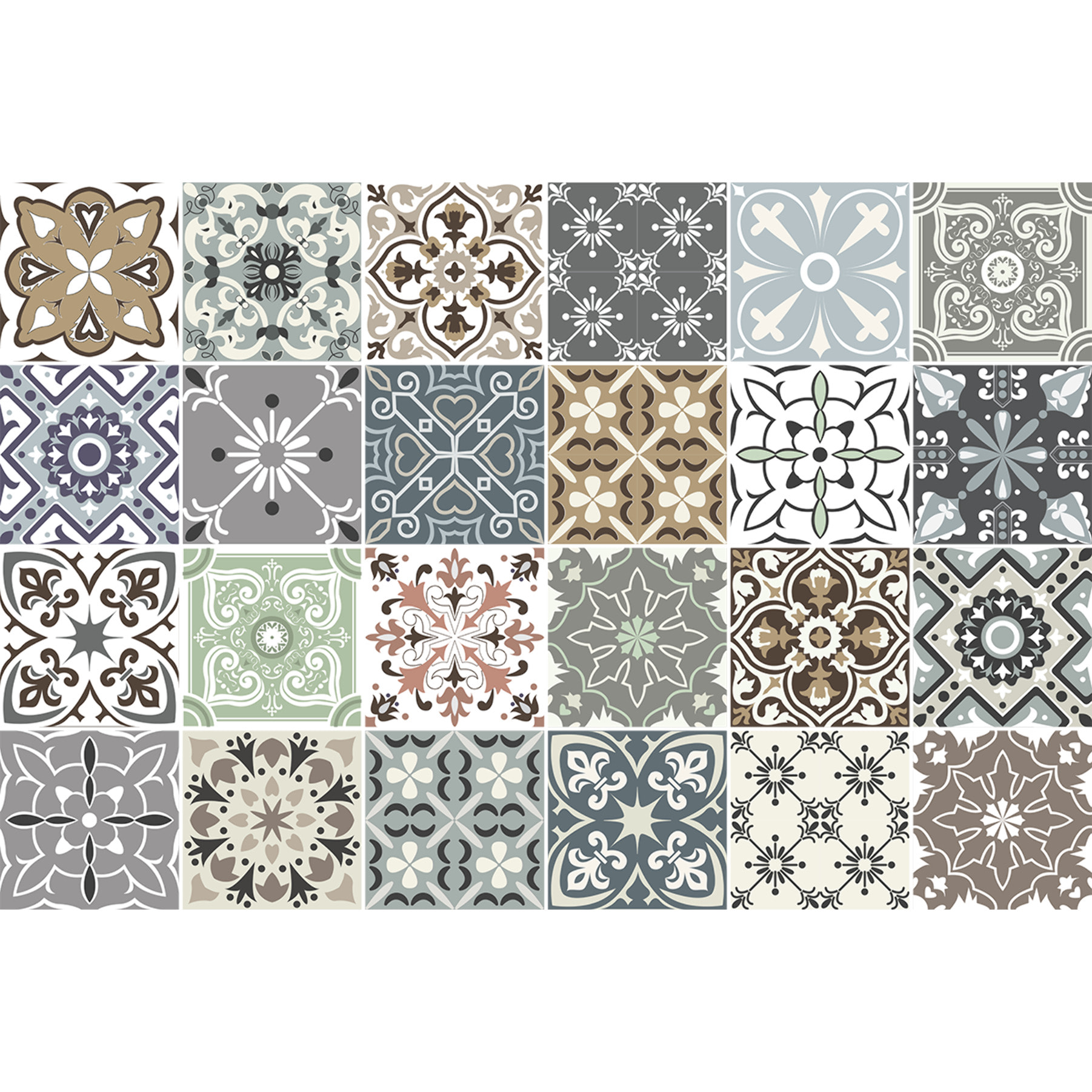 Stickers muraux - Sticker Mural Carrelage adhésif Cuisine Salle de Bain - 24 STICKERS CARRELAGES BEROBELLO