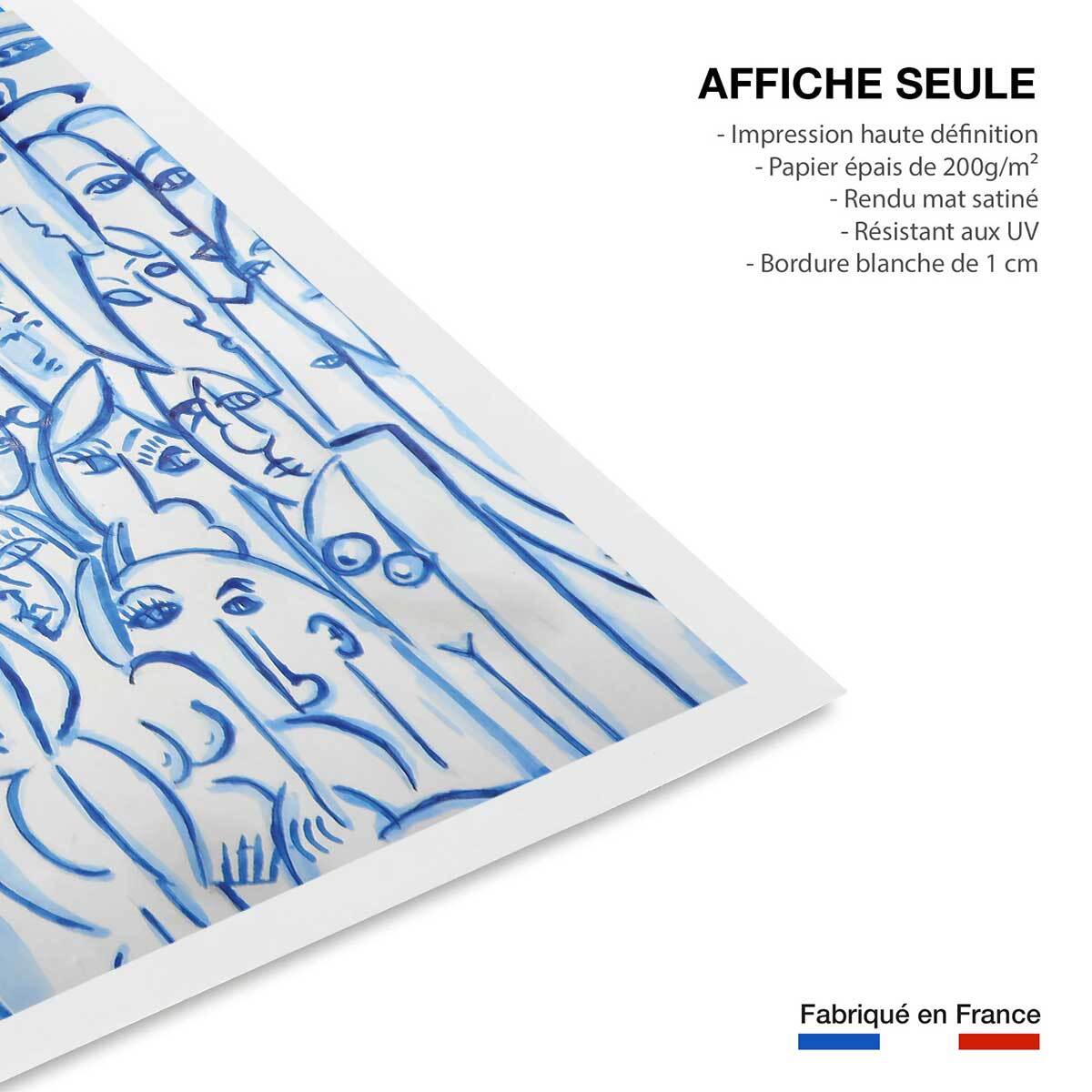 Affiche reproduction abstraite"" par là "" Affiche seule