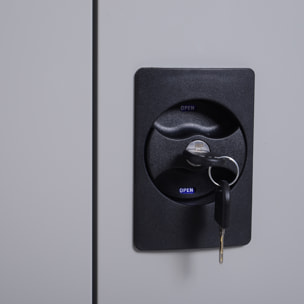 Armario Archivador Metálico, Archivador de Oficina, con 2 Puertas, Cerradura, Estante Ajustable, Armario Metálico para Sala de Estar, Estudio, 80x40x92,5 cm, Gris