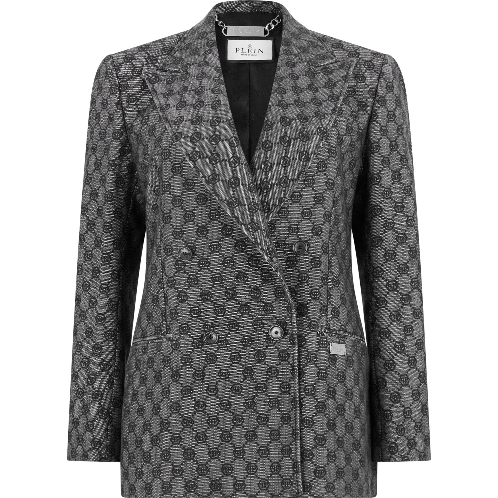 PHILIPP PLEIN Double-Breasted Dame Fit Blazer Monogram