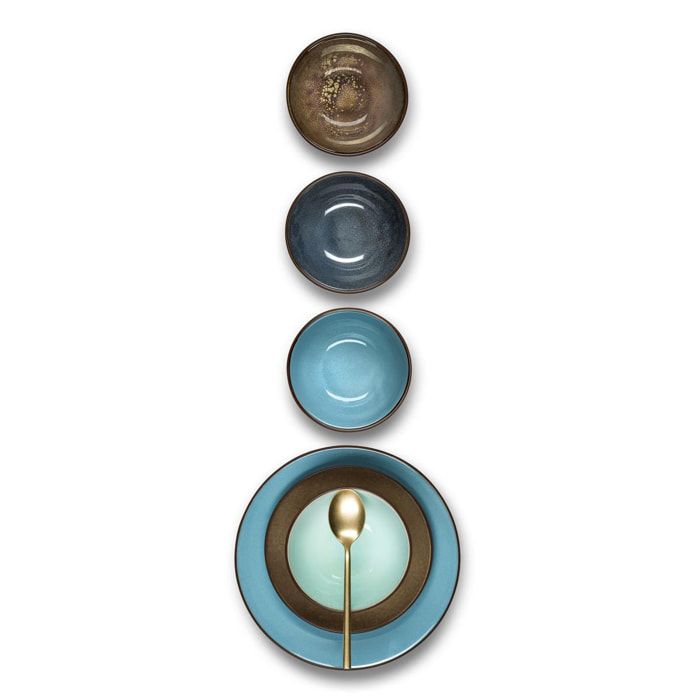 Tara Turquoise - 6 assiettes plates