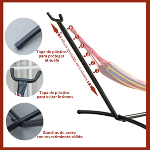 Soporte Ajustable para Hamaca Universal Estructura de Hierro Carga Hasta 120 kg Pie para Hamaca 286x117x110 cm Negro