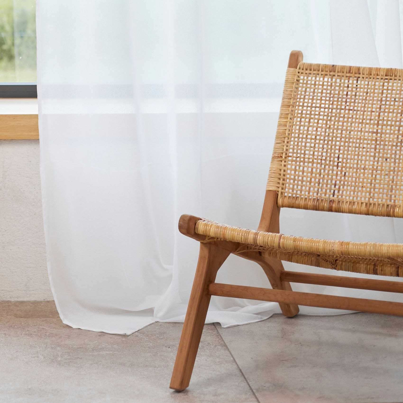 Rideau voilage 100% lin fluide - Blanc