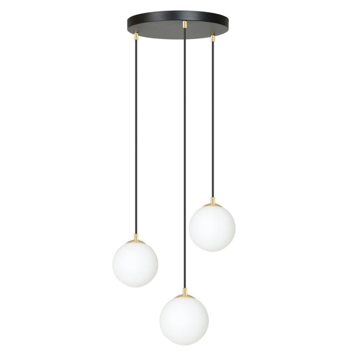 Lampada a sospensione ROYAL in metallo nero e oro