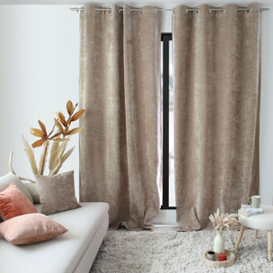 Rideau thermique en velours doublé polaire - Naturel