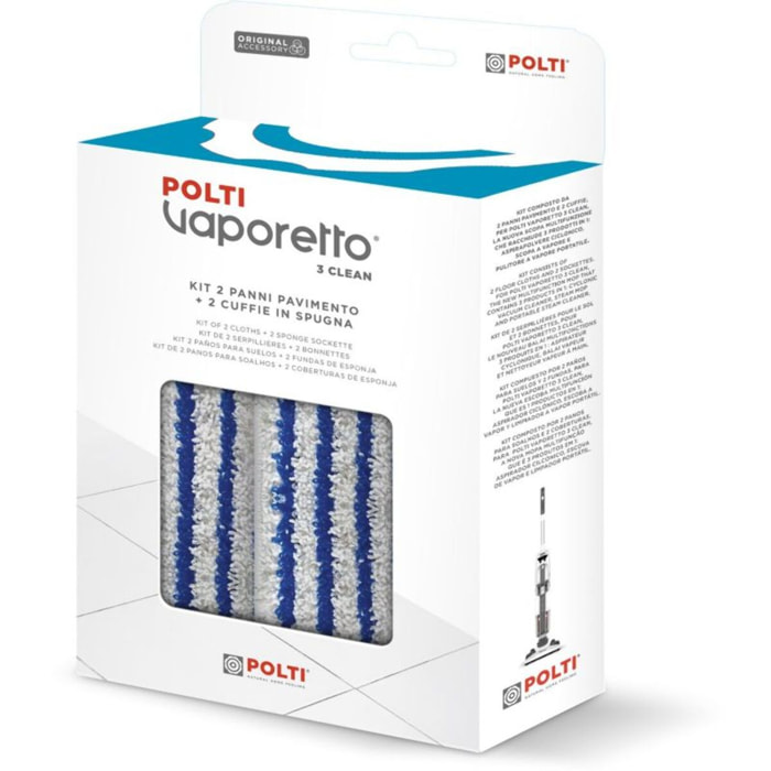 Kit POLTI 2 serpillères + 2 bonnettes