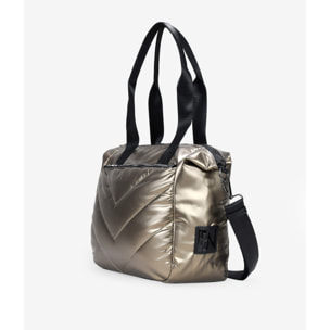 Bolso de hombro bronce con acolchado