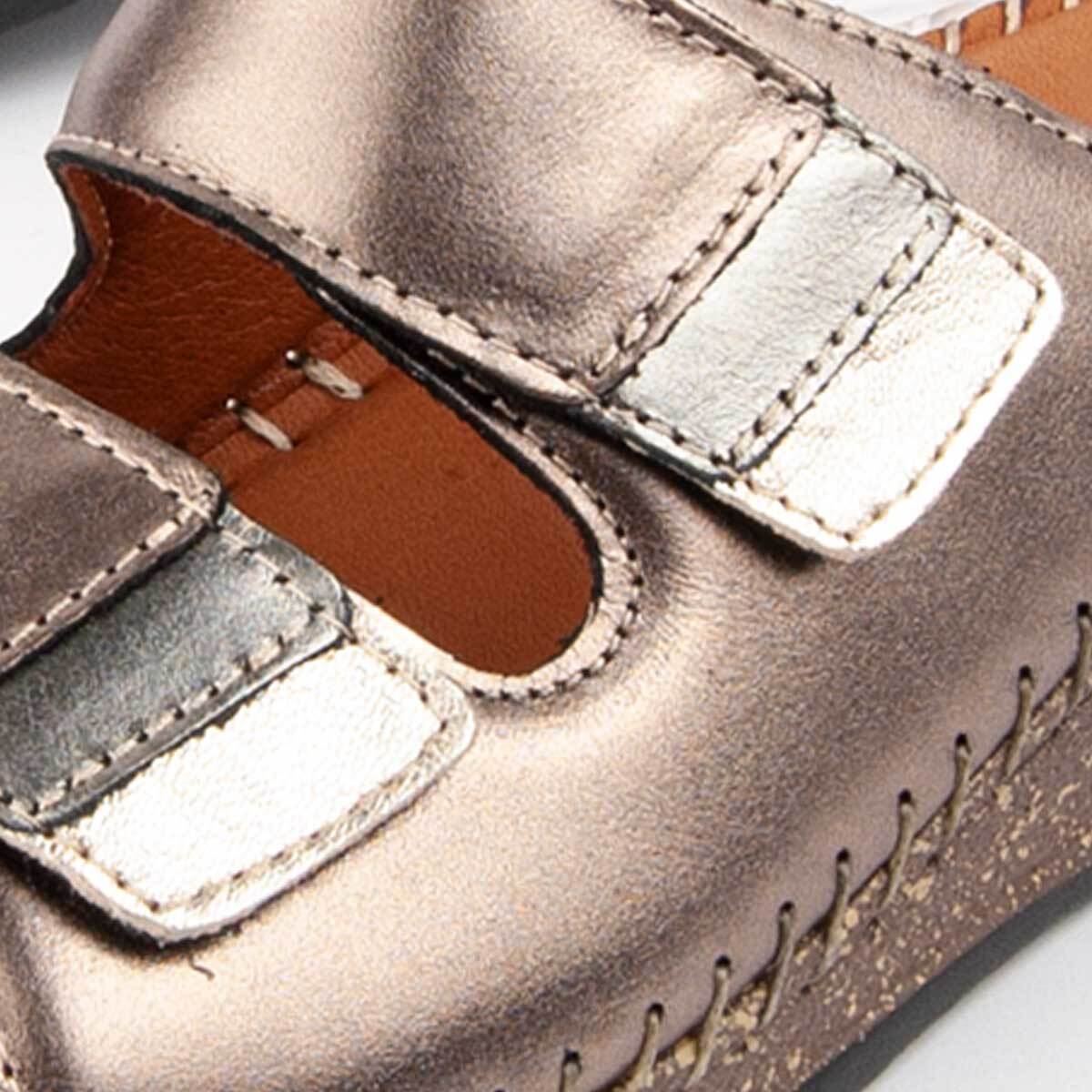 Sandalia De Cuña - Gris - Altura: 4 Cm