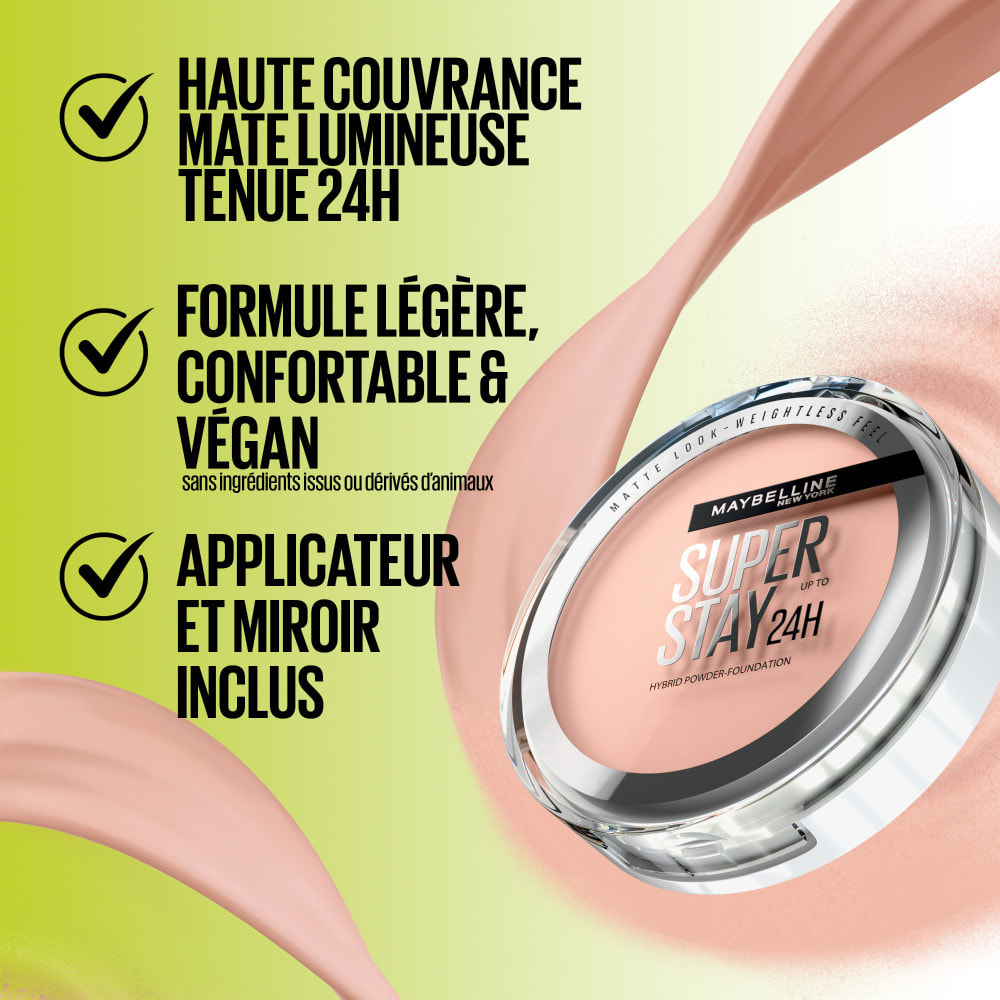 Maybelline New York Superstay 24H Hybride Fond de teint-Poudre Longue Tenue 48 - 9 GRM