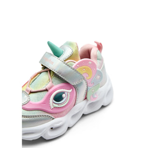 Sneakers luminose da bambina con stampa unicorno