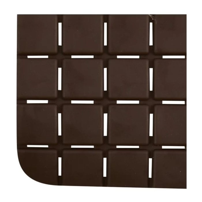 Tapis Fond de douche antidérapant Caoutchouc QUADRO 54x54cm Chocolat MSV