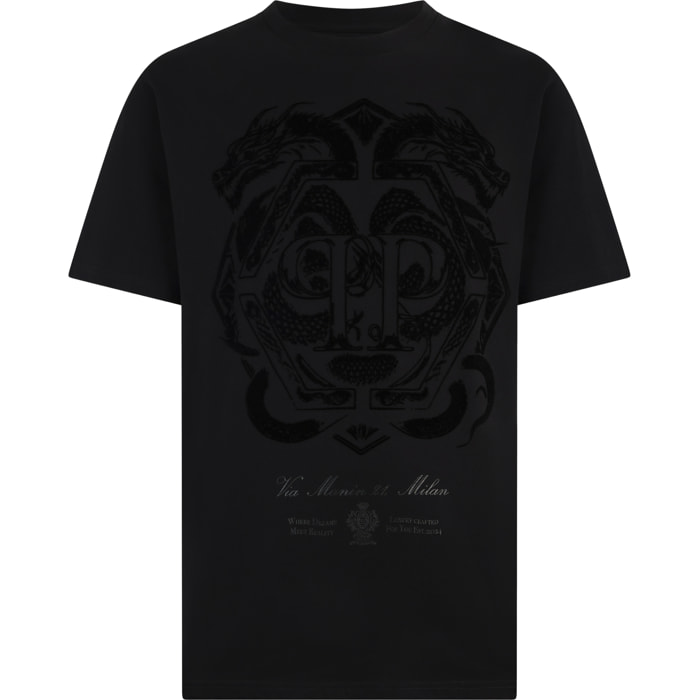 PHILIPP PLEIN Printed Round Neck T-Shirt Dragon