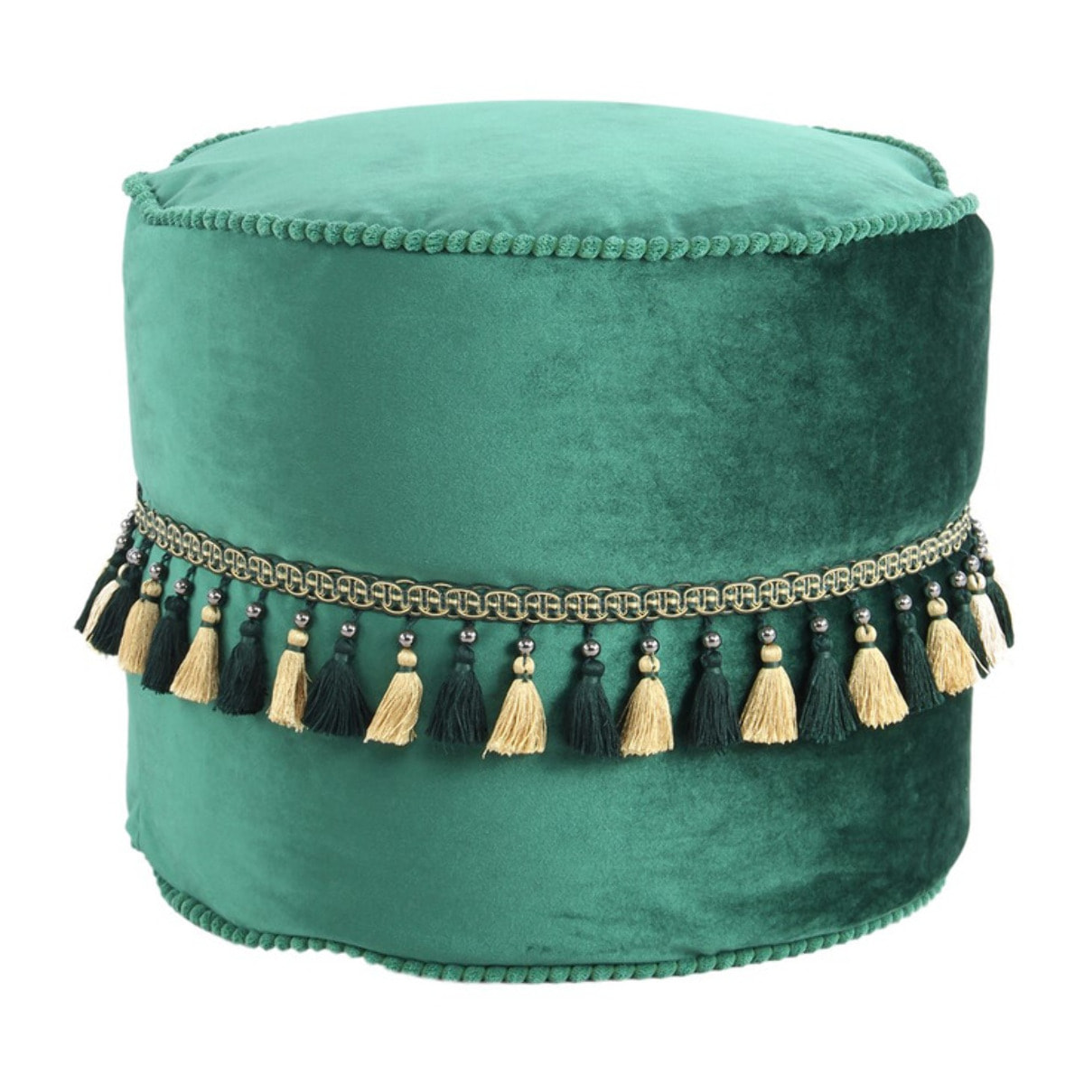 Pouf Rotondo Taj Mahal in Velluto Blu