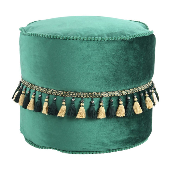 Pouf Rotondo Taj Mahal in Velluto Blu
