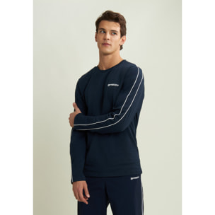 T-shirt manica lunga in jersey con cuciture a contrasto