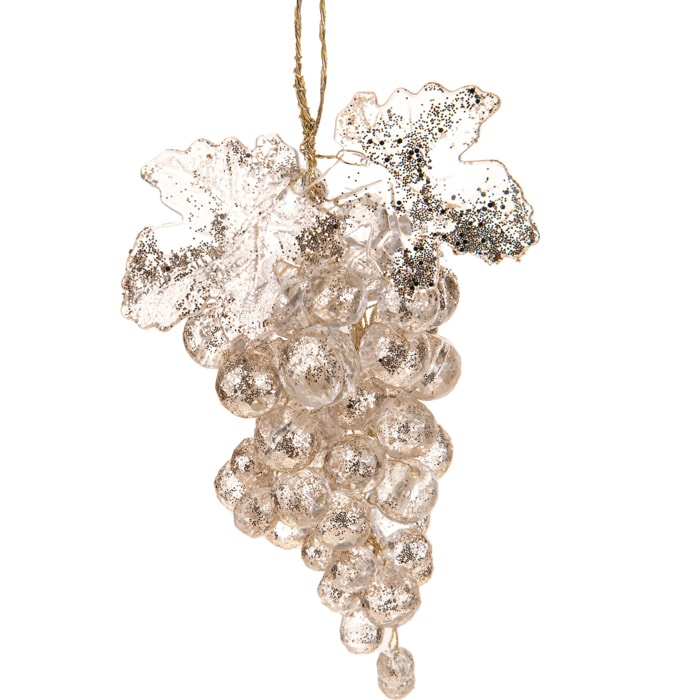 Decoro uva natalizia - Pezzi 6 - 12xH25x12cm - Bianchi Dino SpA