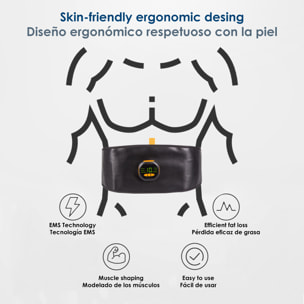 Cintura elettrica stimolante e addome EMS Smart Fitness. 15 intensità, 6 modalità. Promuove la circolazione sanguigna.