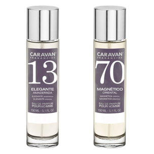 Caravan fragancias - caja de regalo con 2 perfumes: nº13 y nº7 de 150 ml, para hombre