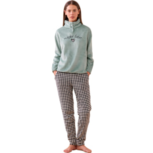 Pigiama donna maybe in coral con collo tre bottoni Noidinotte