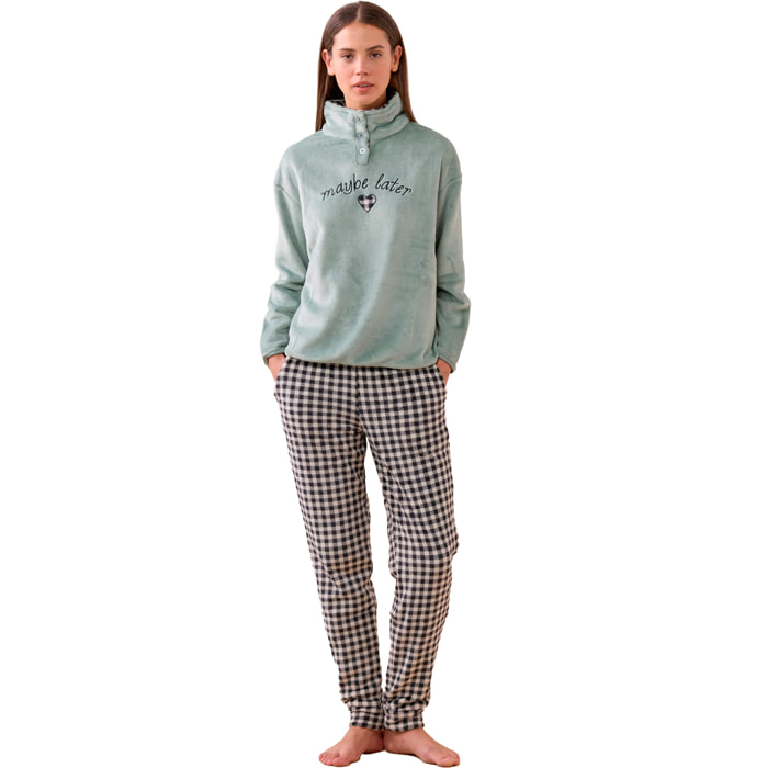 Pigiama donna maybe in coral con collo tre bottoni Noidinotte