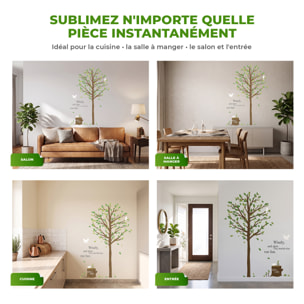 Stickers Muraux décoration adhésifs Arbre vert & oiseau
