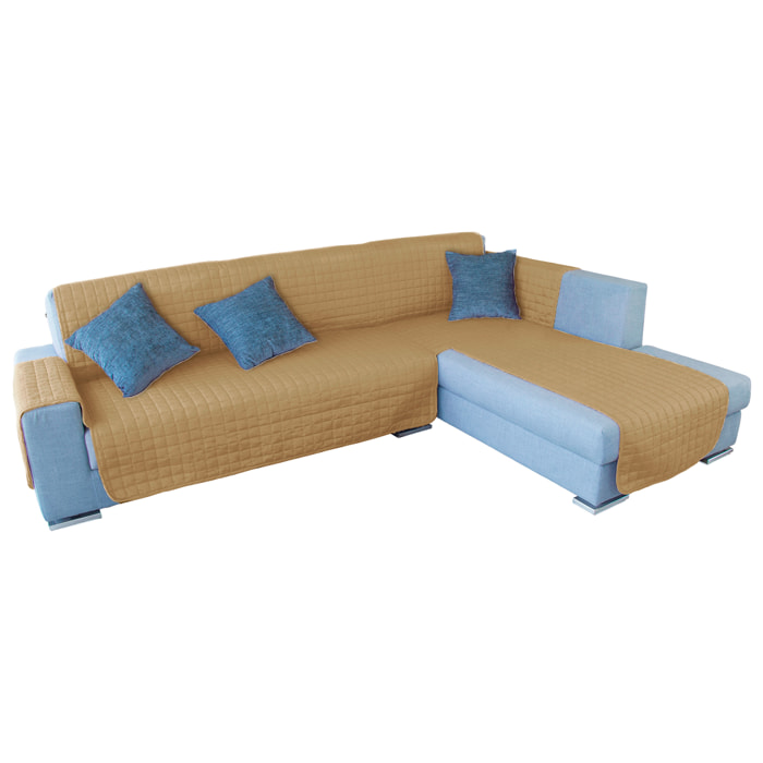 Funda de sofá chaise-longue 2 Plazas ELEGANT REVERSIBLE- ADAPTABLE A AMBOS LADOS Arena