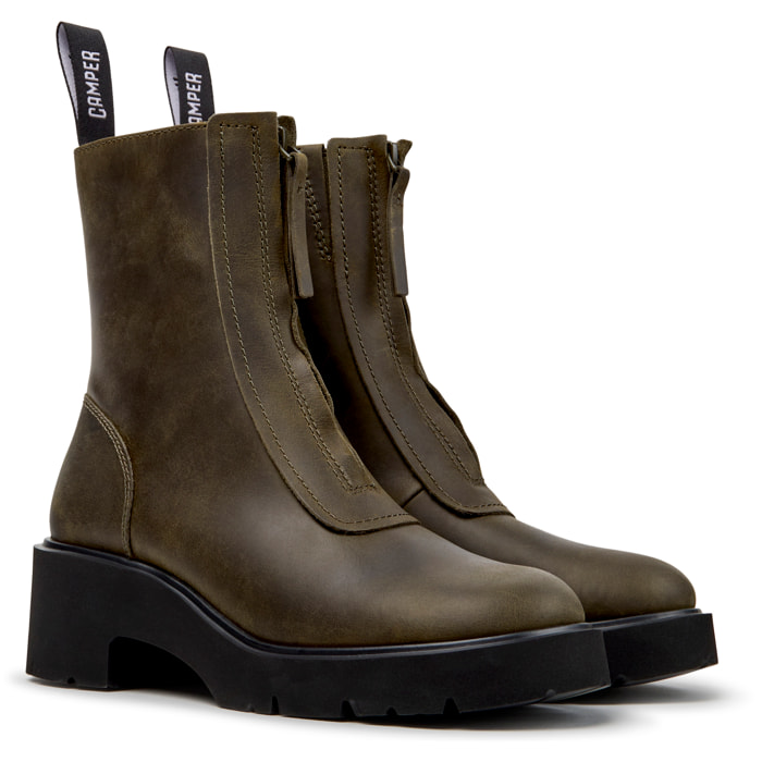 Botines - CAMPER Milah - Verde - Piel nobuk