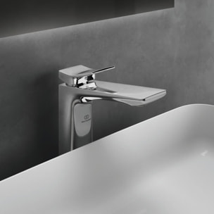 Lot de deux mitigeurs lavabo IDEAL STANDARD Conca réhaussé sans tirette sans vidage chrome