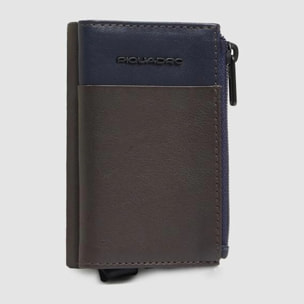 Piquadro Portafoglio compatto con portacarte automatico, porta monete e protezione RFID