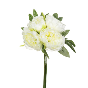 Bouquet de 4 pivoines articielles - blanc H30 cm