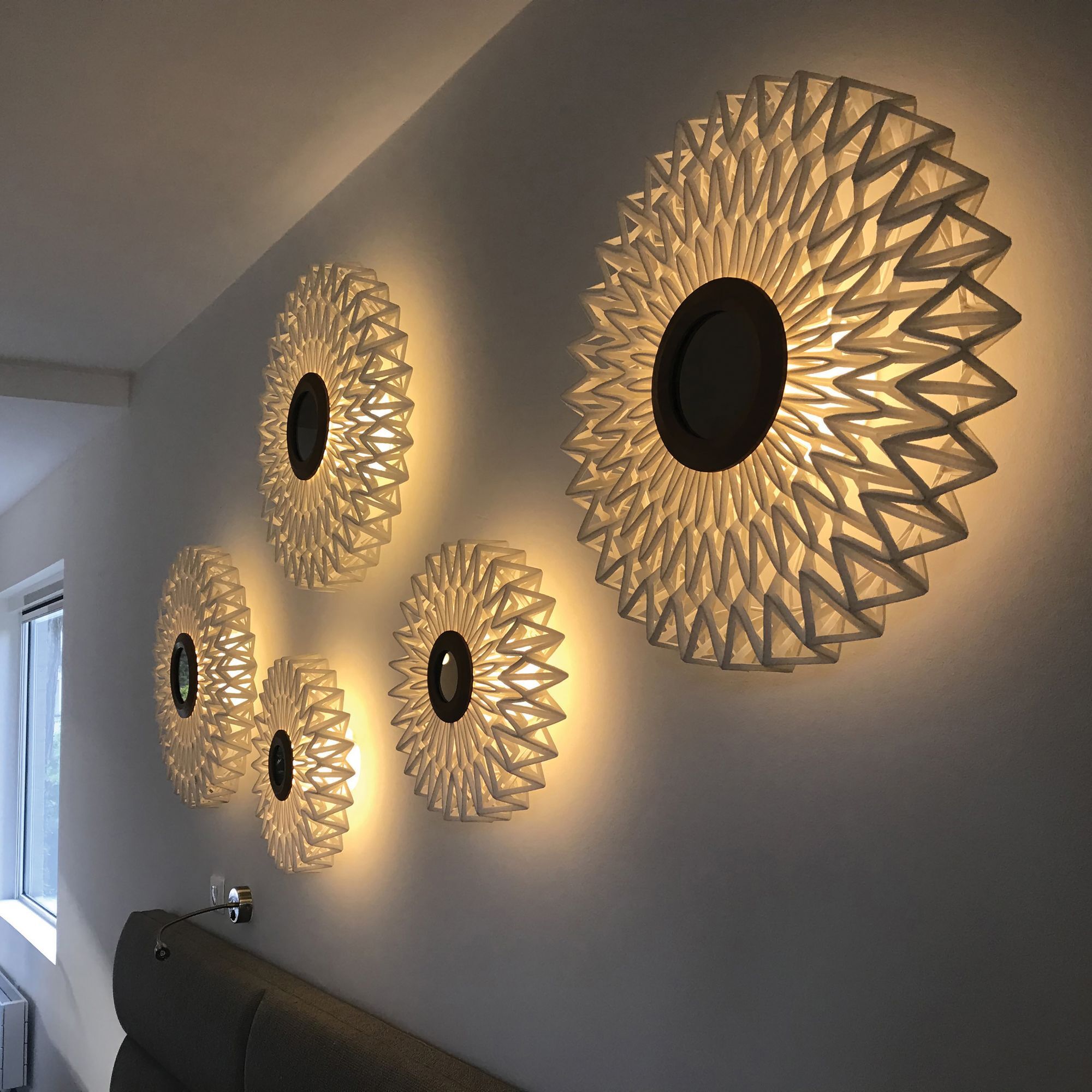 Applique en tissu blanc cassé avec miroir 40cm MATAHARI